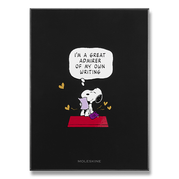 Súprava Moleskine Peanuts s grafitovými ceruzkami a strúhadlom - L | Linajkový | Čierny